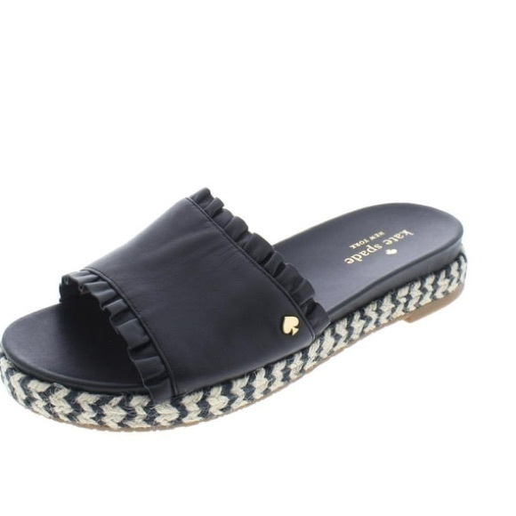 kate spade Shoes - Kate Spade Black Espadrille Slide Sandals